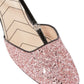 Gucci Pink Glitter Slingback Double G Pumps 55mm