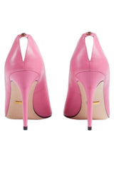 Pink Leather Stiletto Pump Gucci