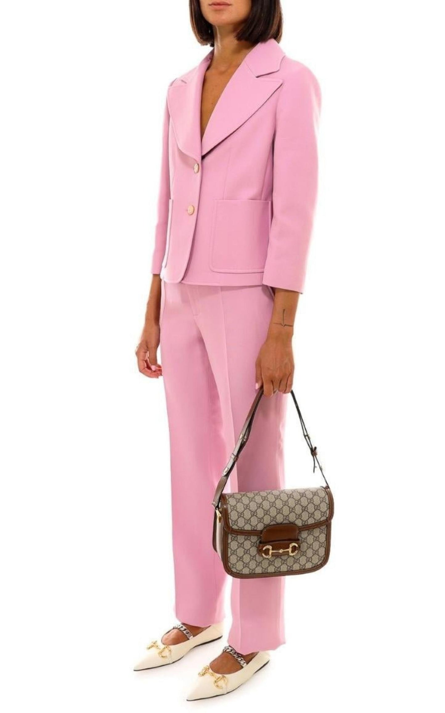 Pink Silk and Wool Blazer Jacket Gucci