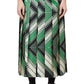 Pleated Chevron Print Silk Skirt Gucci