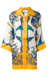 Printed Silk Kimono Shirt Gucci