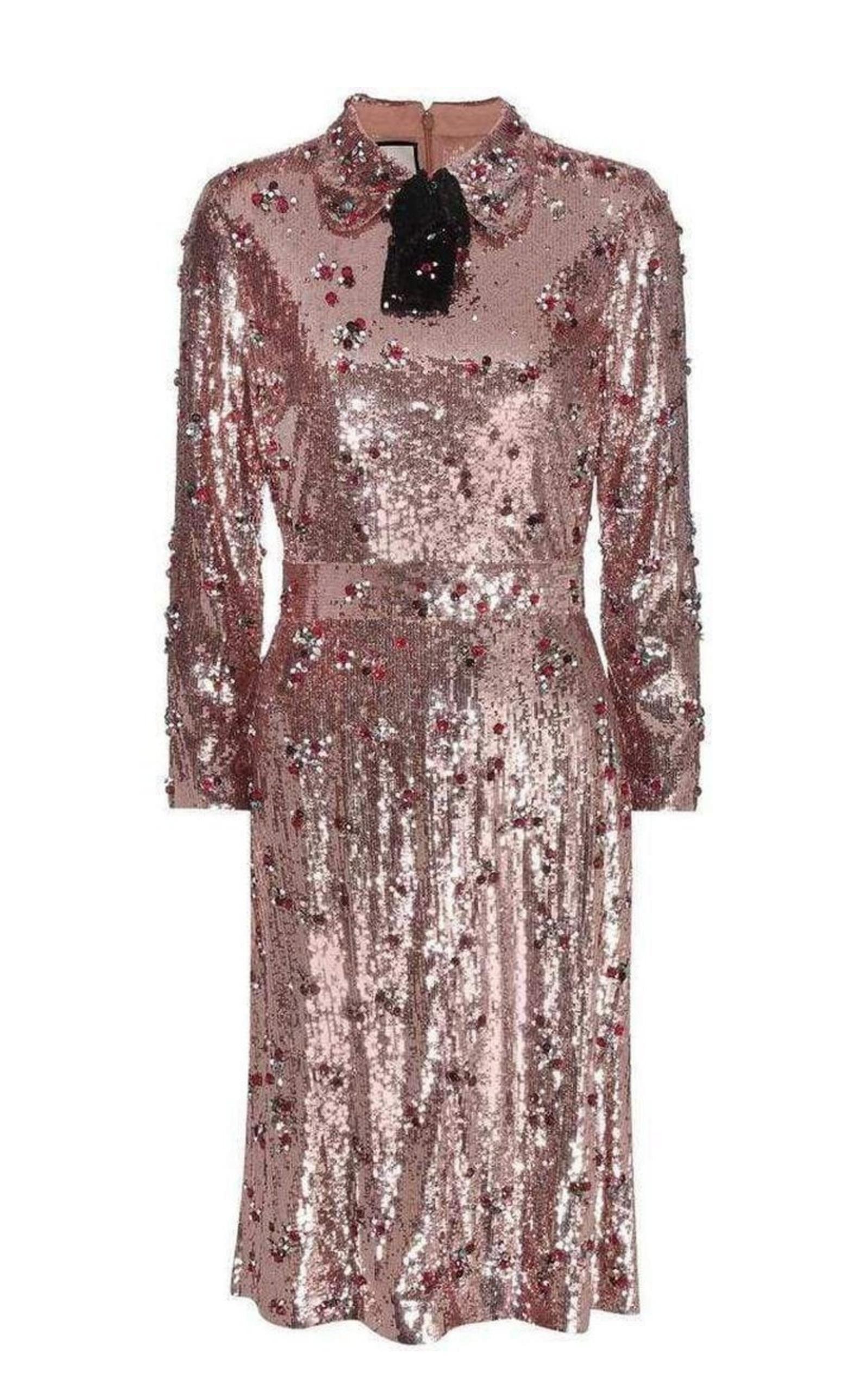 Sequins with Crystal Embroidered Dress Gucci