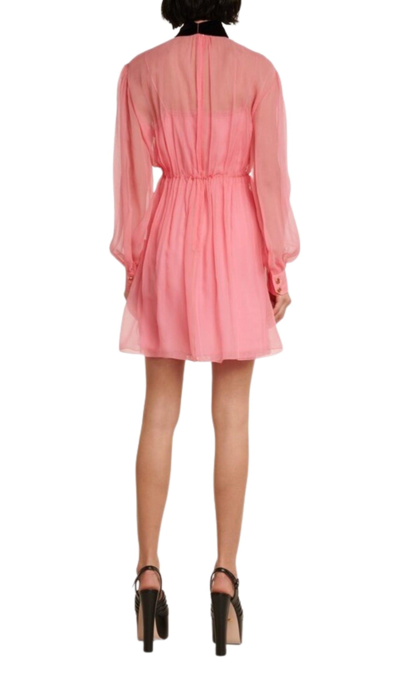 Velvet Ties Silk-chiffon Dress Gucci