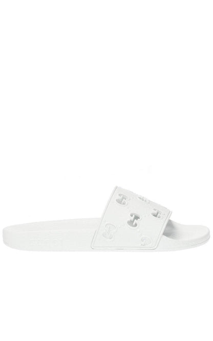 White GG Slide Sandal Gucci