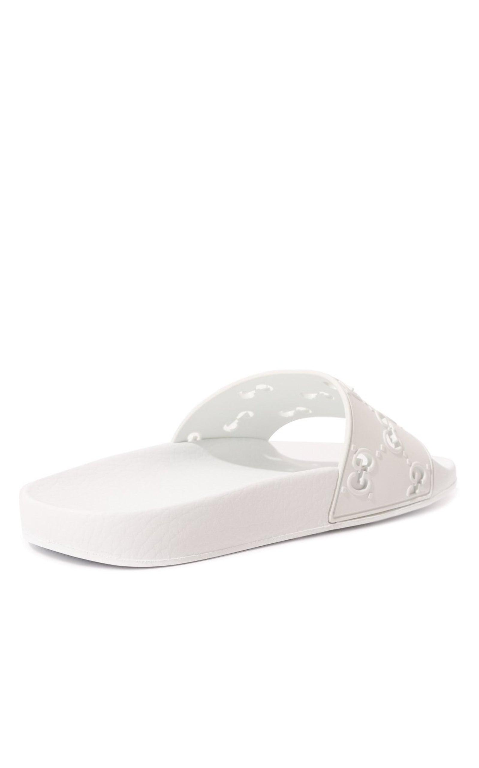 White GG Slide Sandal Gucci