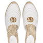 White Pilar Leather Espadrilles Gucci