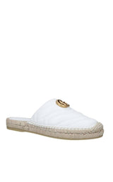 White Pilar Leather Espadrilles Gucci