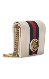 White Rajah Chain Card Case Wallet Gucci