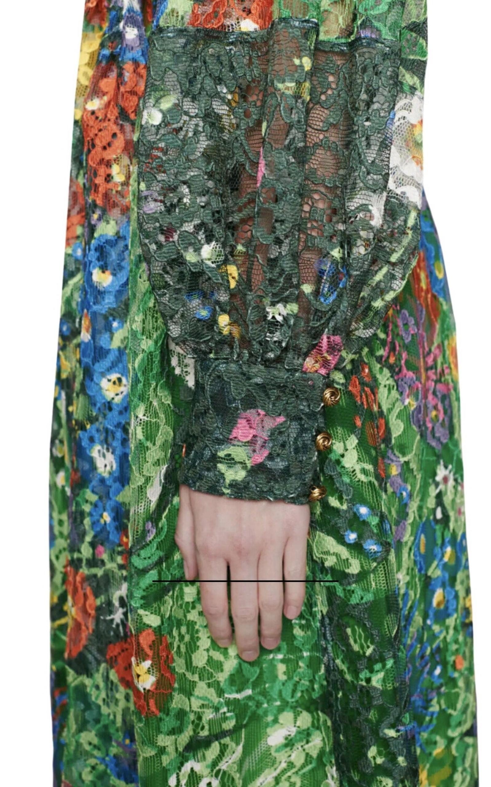 x Ken Scott Floral Print Lace Dress Gucci