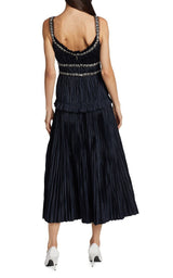 Crystal-Beaded Moire Taffeta Midi Dress Jason Wu