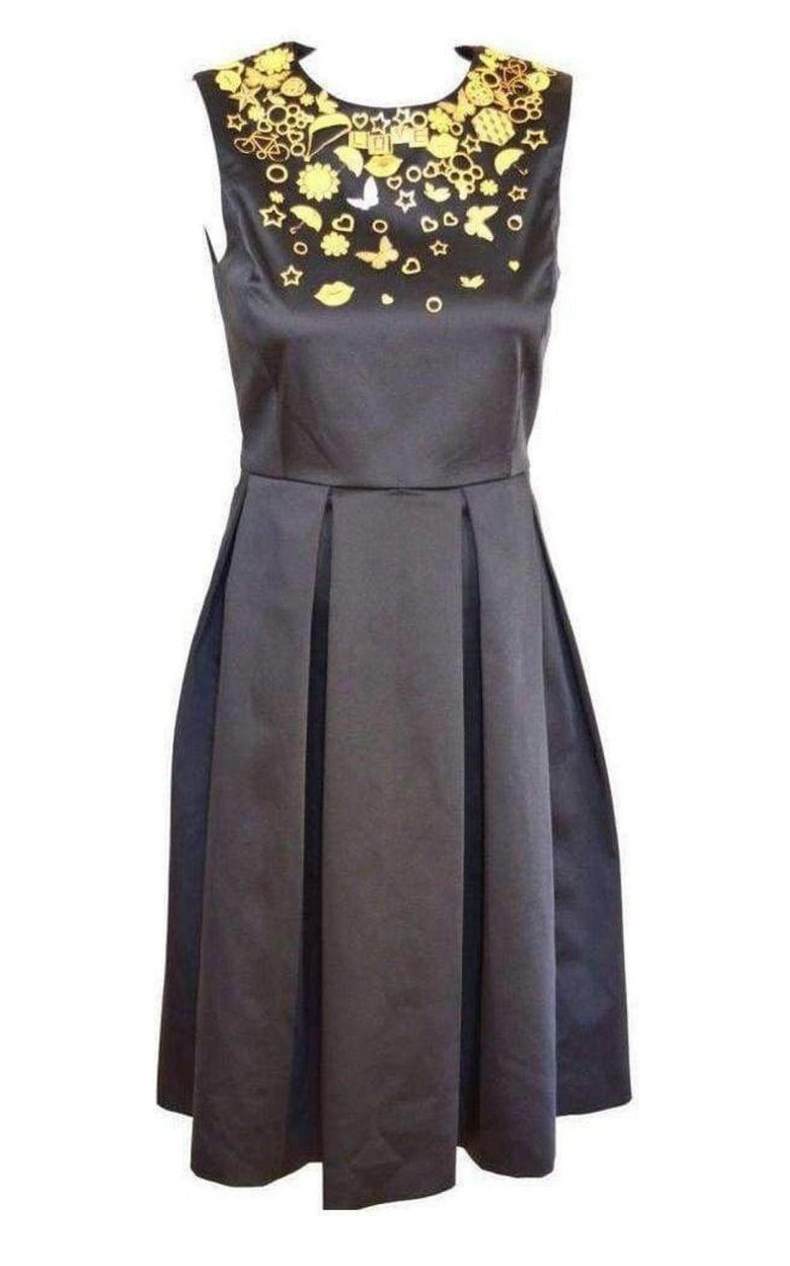 Black Gold Embellished Details Dress Manish Arora