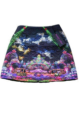 Cloud Print Quilted Cotton Mini Skirt Manish Arora