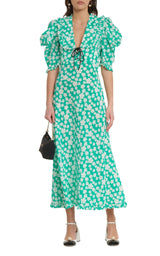 Floral Midi Dress Miu Miu