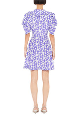 Marocain Floral Print Silk Dress Miu Miu