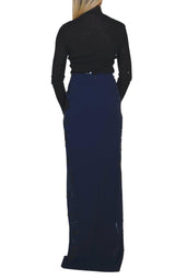 Sequins Embellished Blue Maxi Skirt Mugler