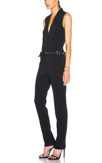 Sleeveless Stretch Crepe Jumpsuit Mugler