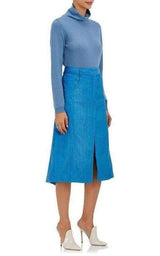 Cotton Blend Corduroy A-Line Skirt Nina Ricci