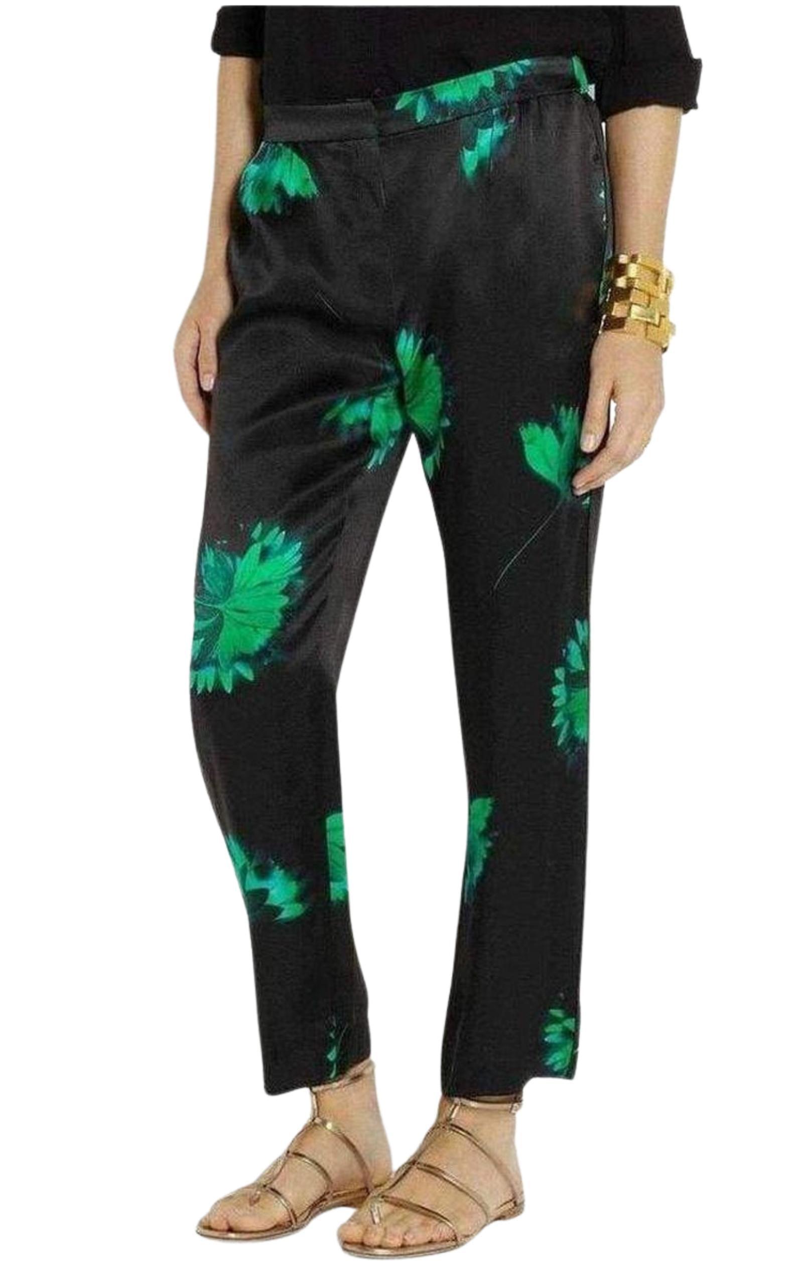 Floral Printed Silk Trousers Nina Ricci