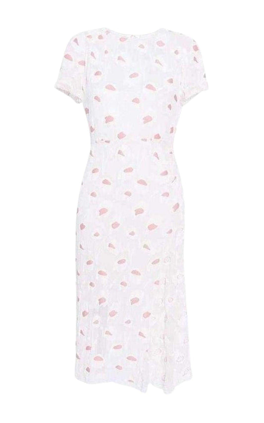 Rose Pivoine And Natural Floral Silk Blend Dress Nina Ricci