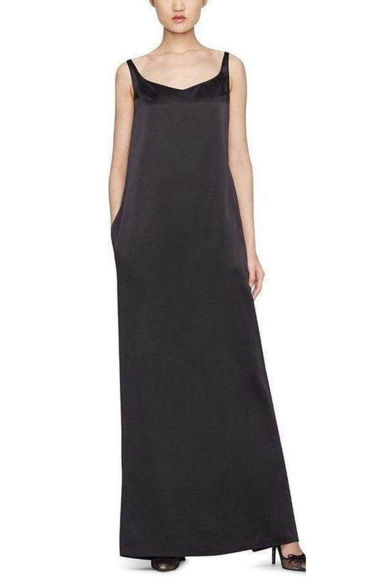 Sleeveless Black Satin Maxi Gown Nina Ricci