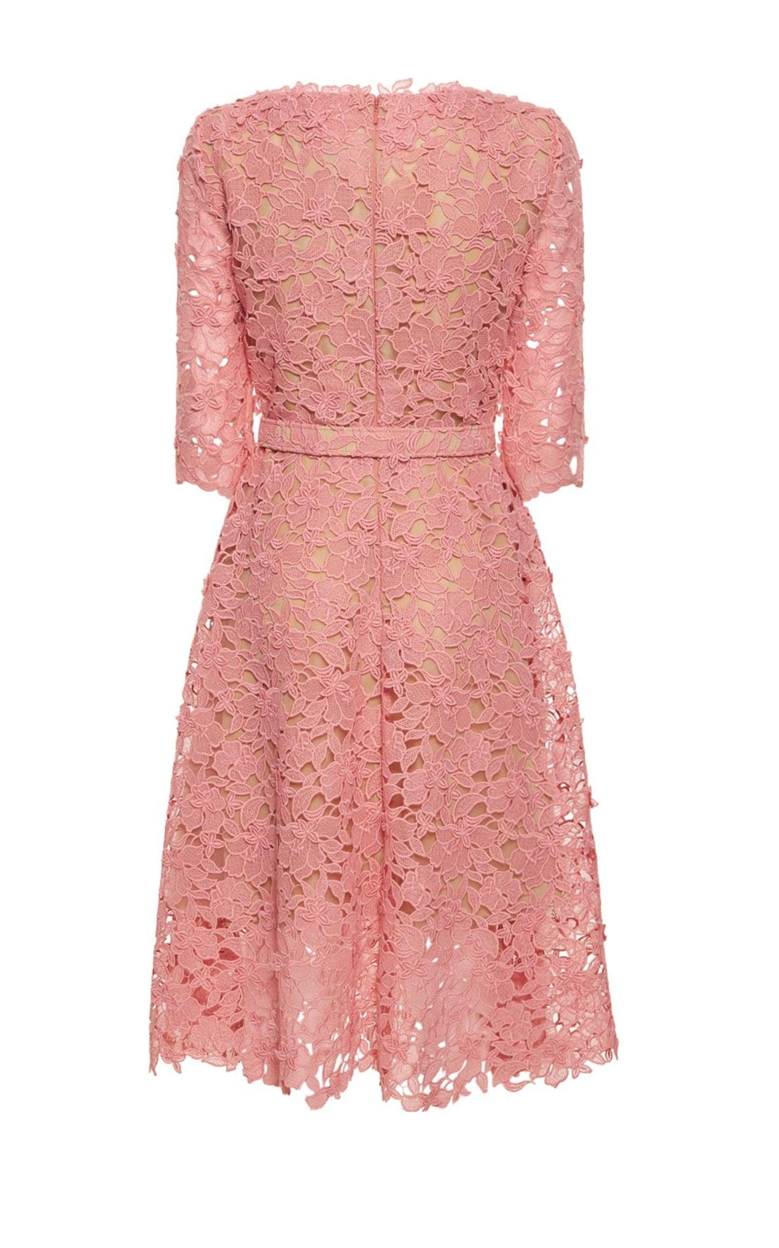 Floral Guipure Lace Dress Oscar de la Renta