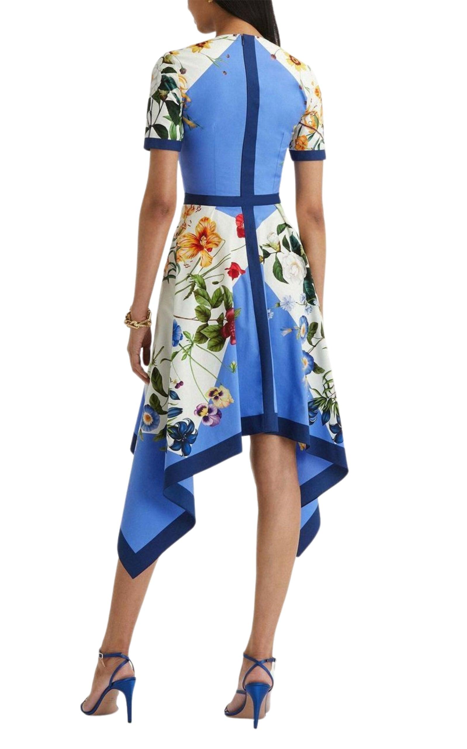 Floral-print Flared Cotton Dress Oscar de la Renta