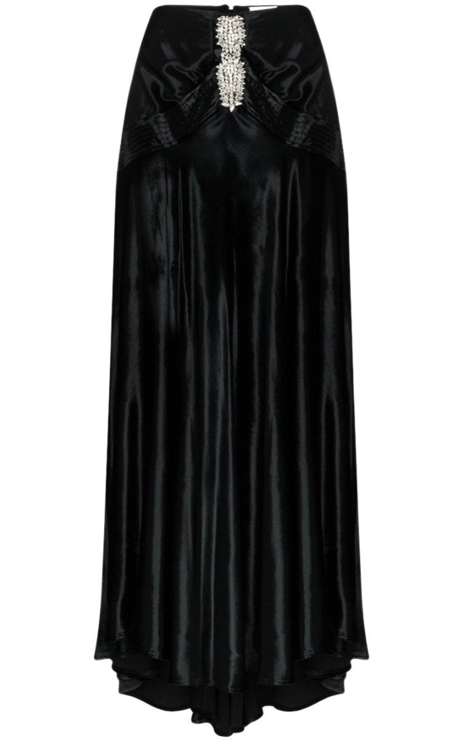 Crystal Detail Flared Maxi Skirt Paco Rabanne