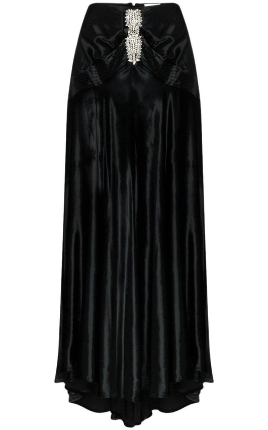 Crystal Detail Flared Maxi Skirt Paco Rabanne