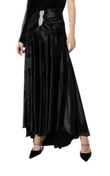 Crystal Detail Flared Maxi Skirt Paco Rabanne