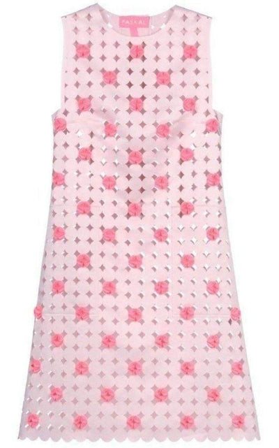 Light Pink Laser Cut Short Dress Paskal