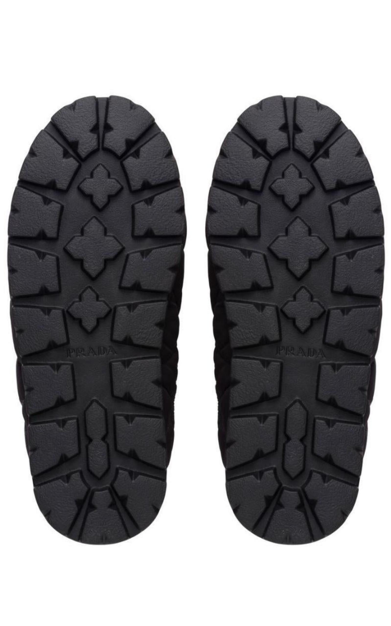 Black Shearling Slippers Prada