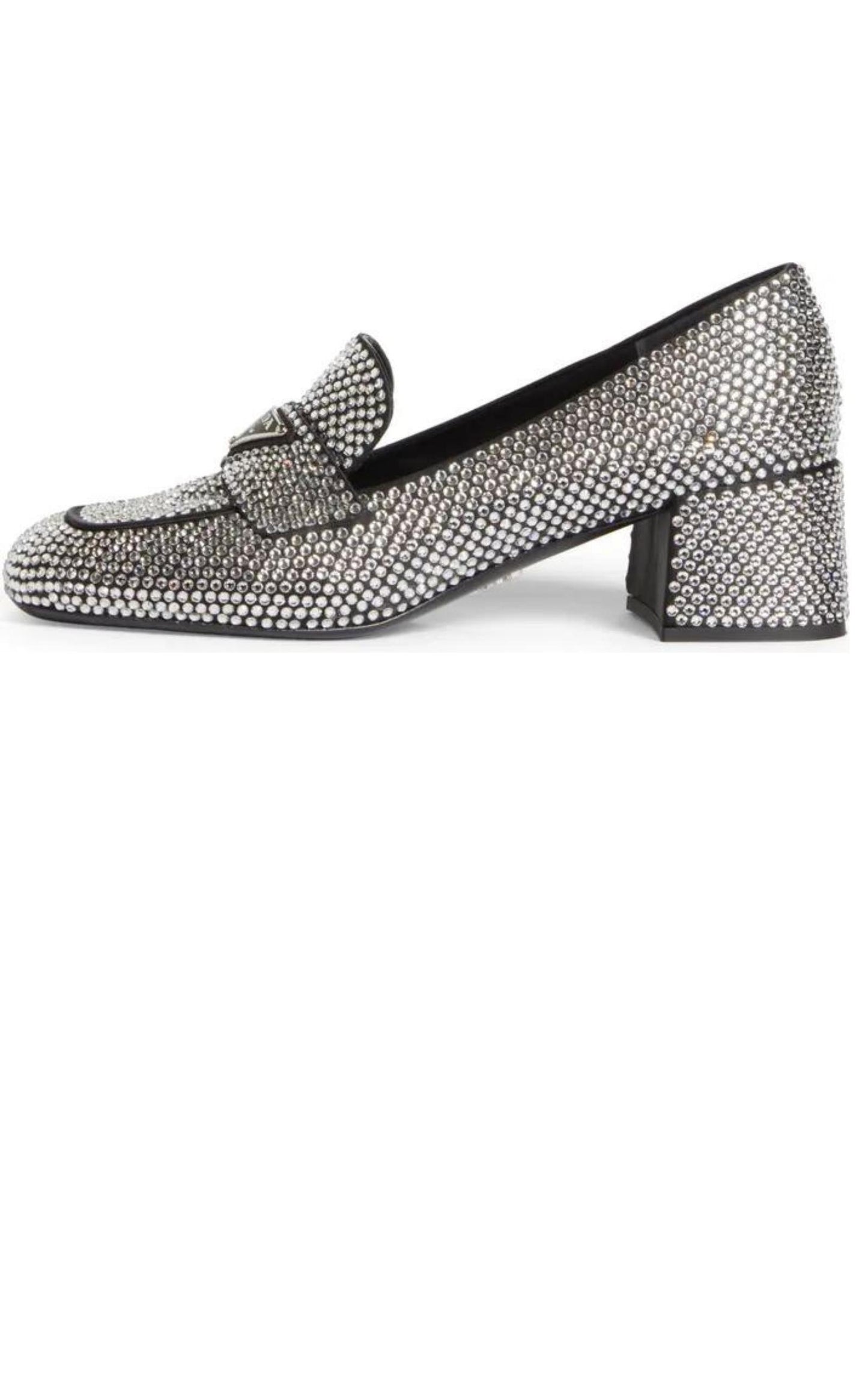 Crystal-embellished Logo-plaque Loafers Prada