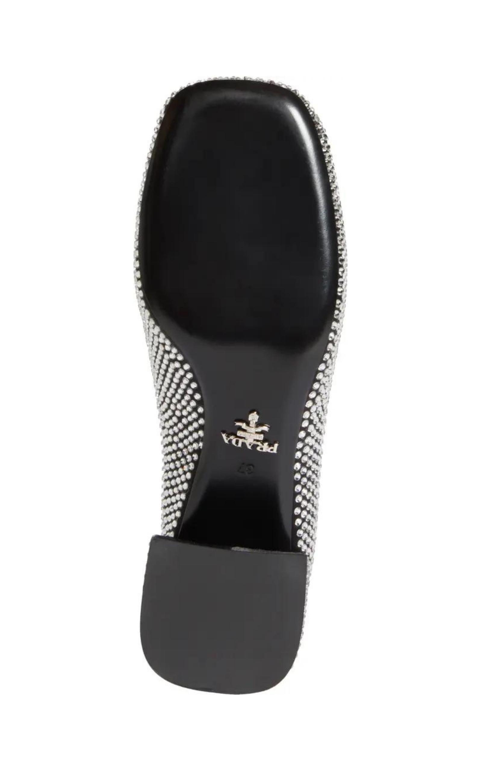 Crystal-embellished Logo-plaque Loafers Prada