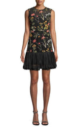 Embroidered Flower Lace Dress Red Valentino