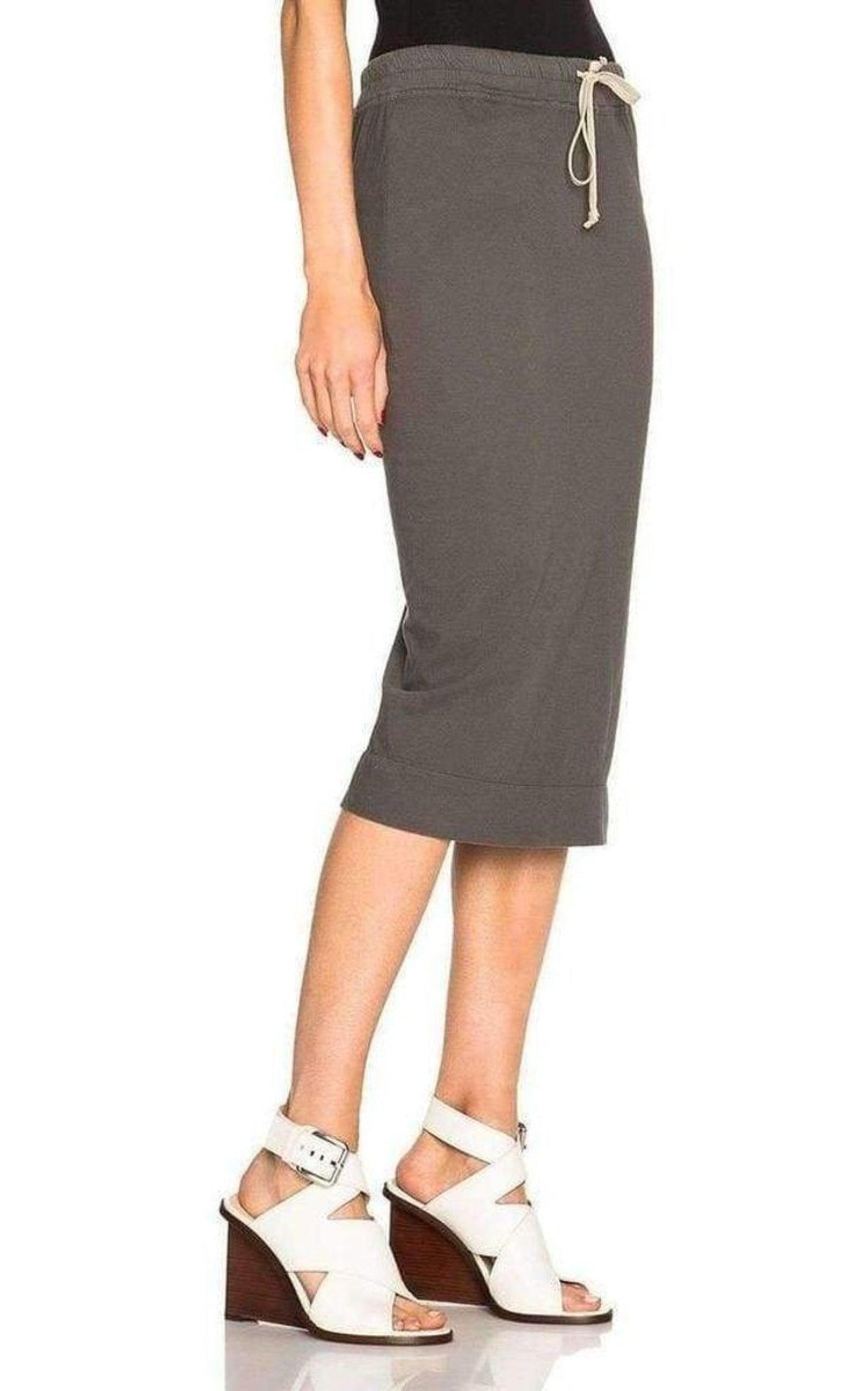 Cotton Pillar Grey Skirt Rick Owens