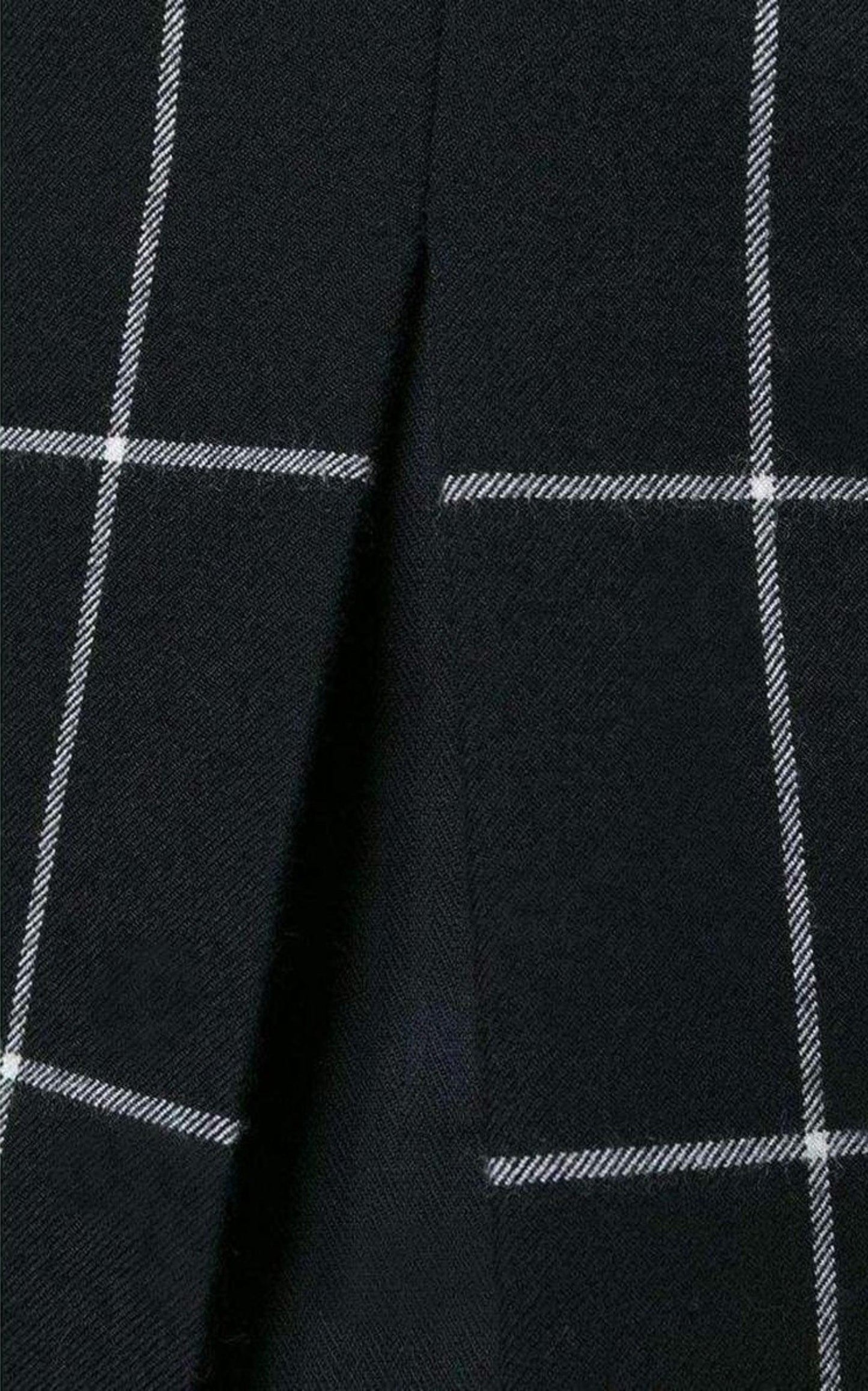 Cotton Twill-Paneled Checked Wool Skirt Sacai