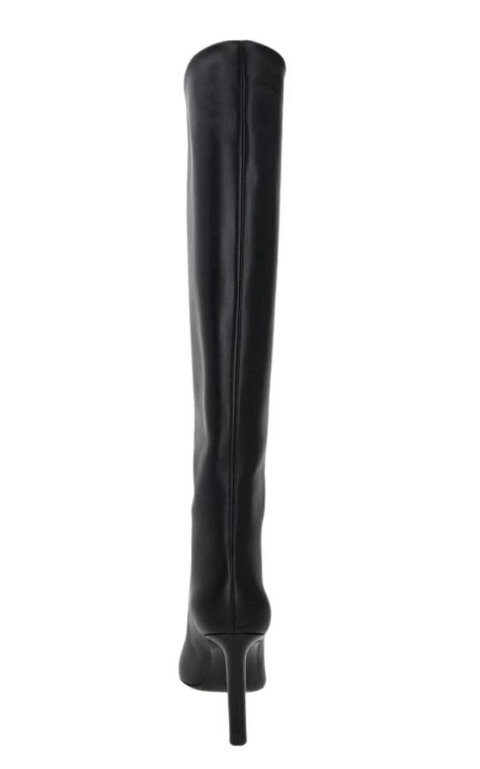 Kid Knee High Leather Boots Saint Laurent