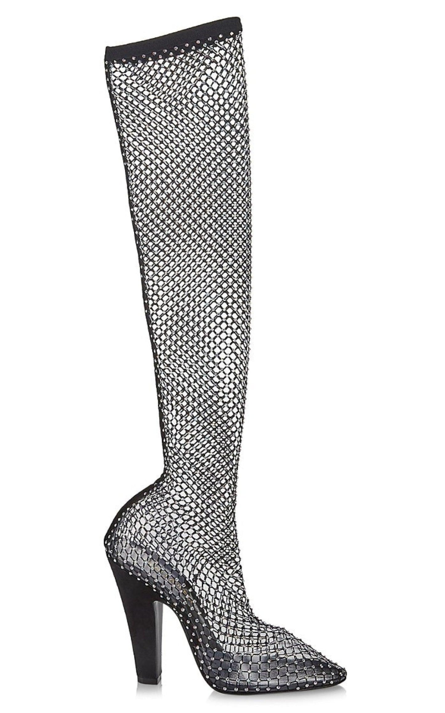 Koller Rhinestone Mesh Boots Saint Laurent