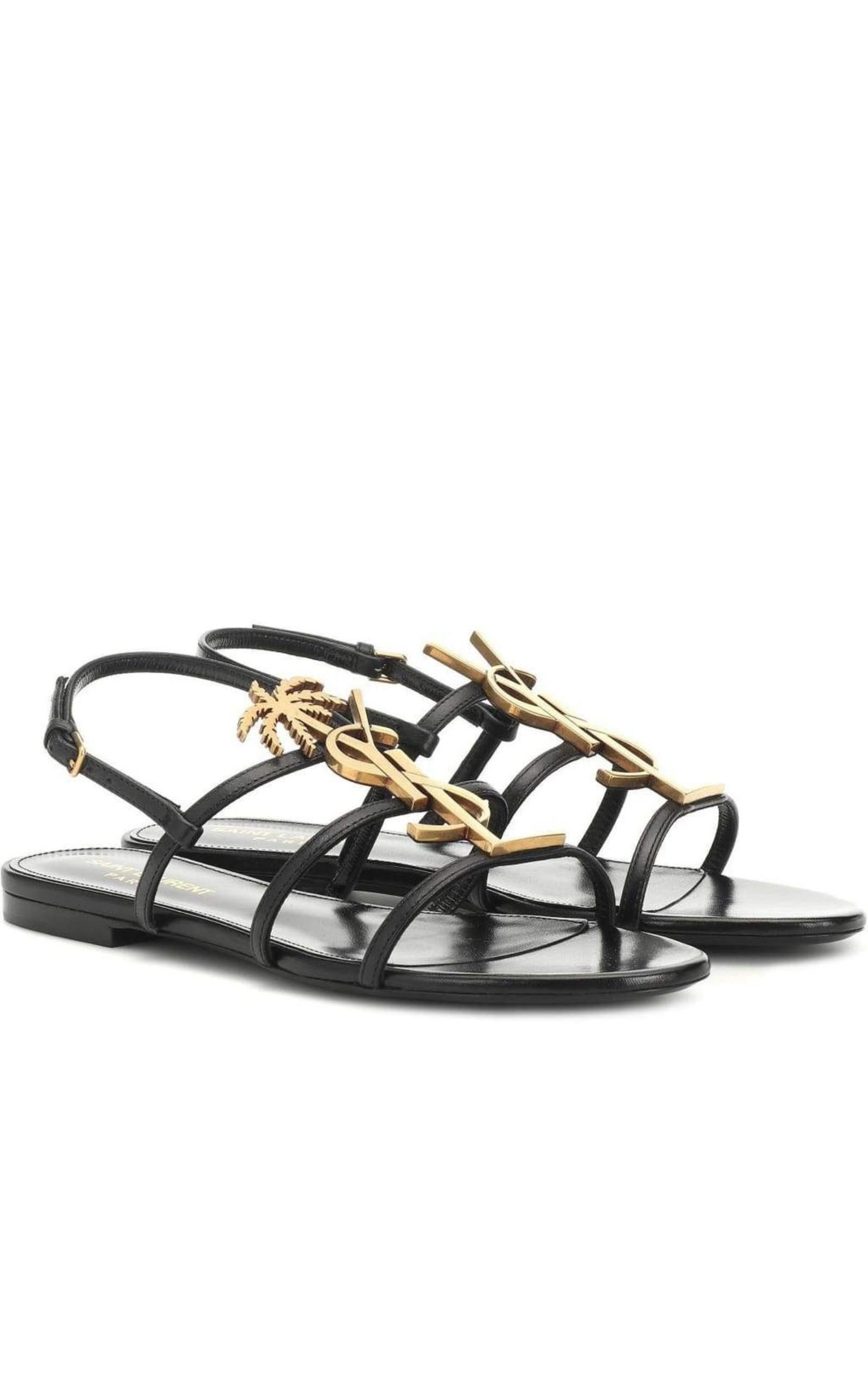 Metal Monogram Cassandra Sandals Saint Laurent