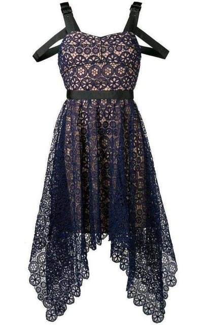 Asymmetric Circle Floral Lace Dress Self-Portrait