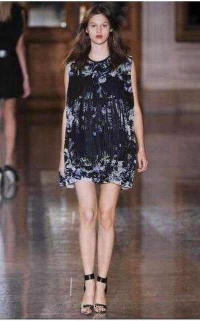 Floral Printed Fringe Silk Dress Sharon Wauchob