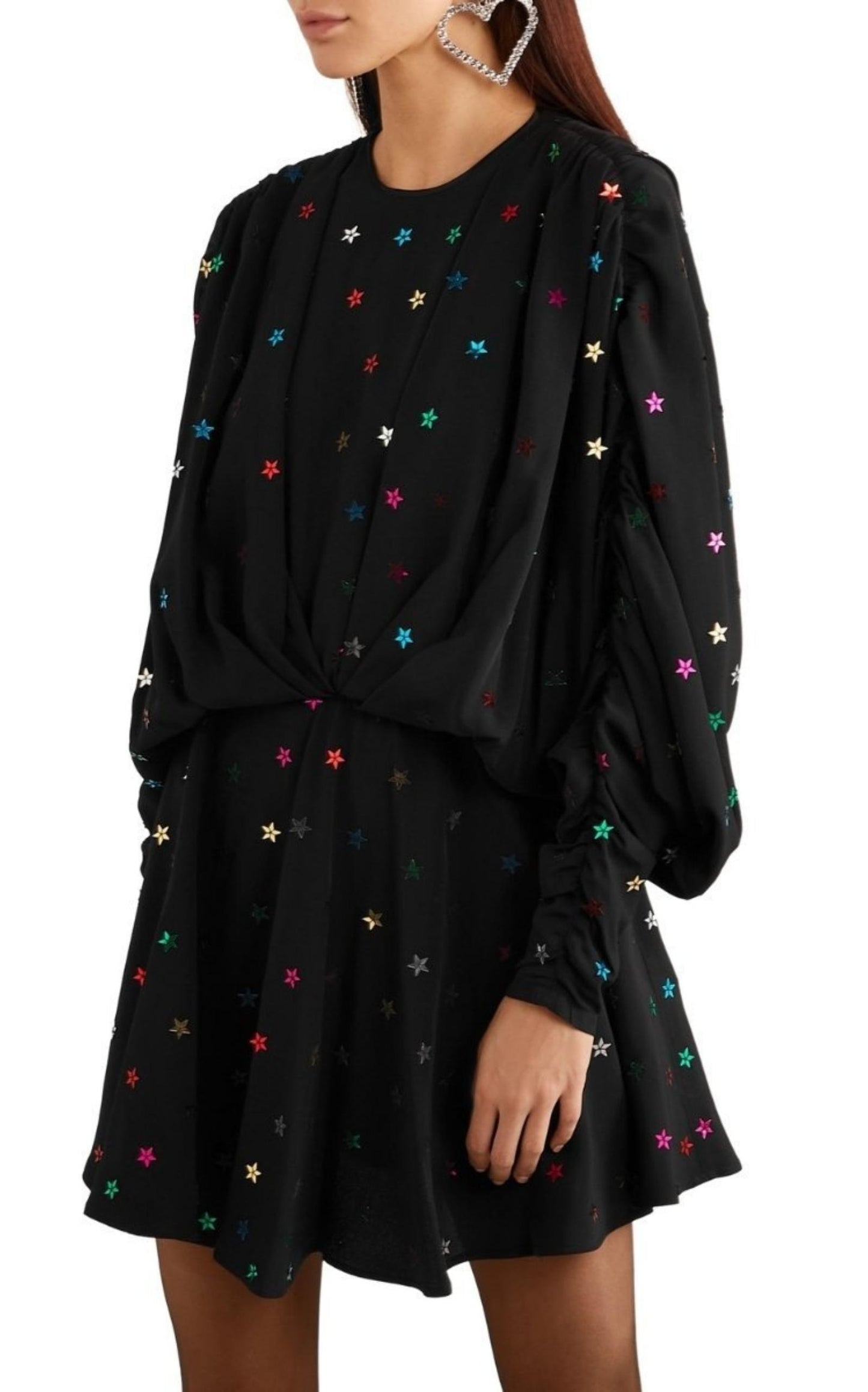 Gathered Sequin-embellished Crepe De Chine Mini Dress The Attico