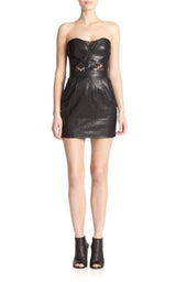 Black Leather Strapless Dress The Kooples