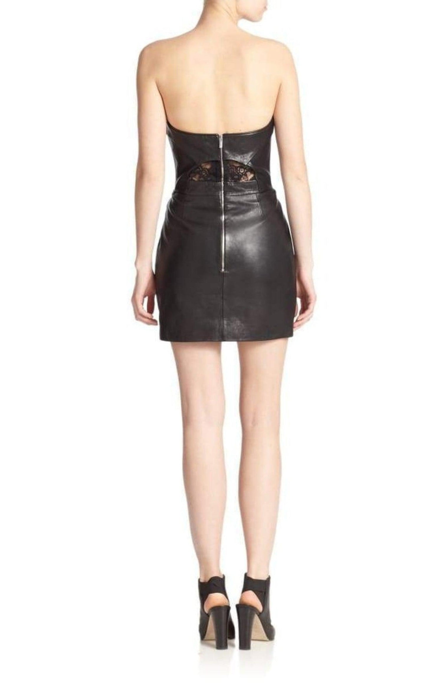 Black Leather Strapless Dress The Kooples