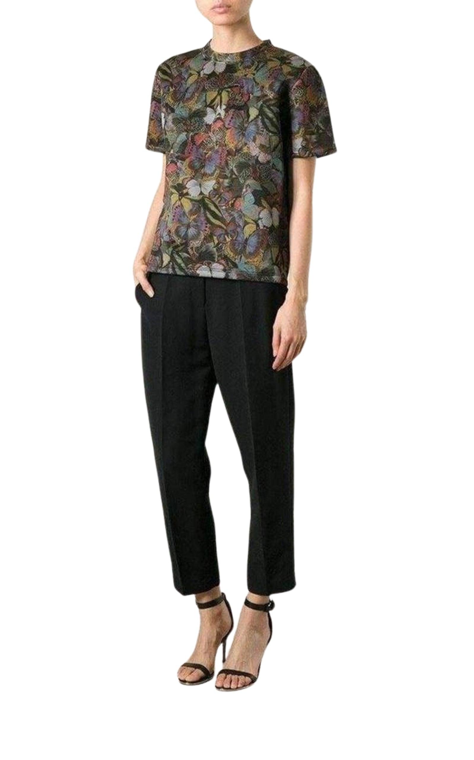 Cotton Butterfly Print T-Shirt Valentino