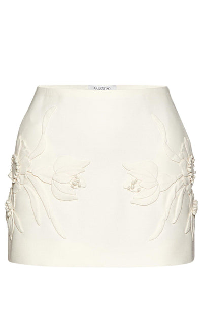 Floral-embroidered Mini Skirt Valentino