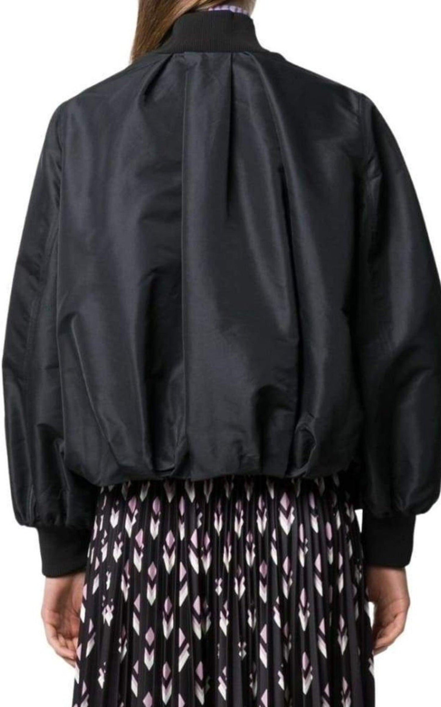 Ruched Printed Shell Bomber Jacket Valentino