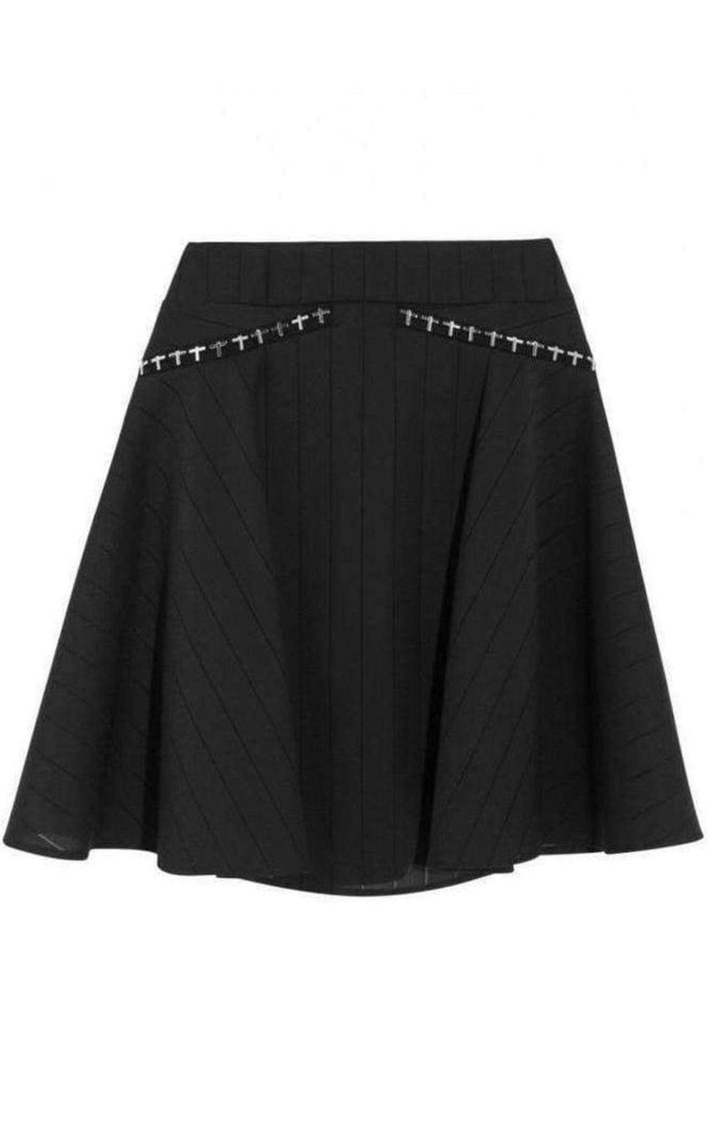 Flared Embellished Stretch Skirt Versace