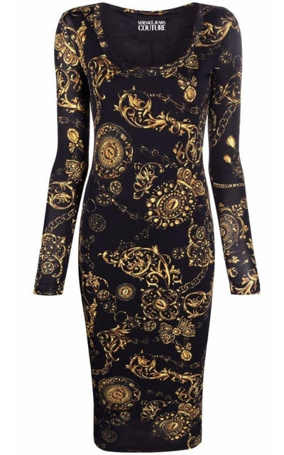 Versace Jeans Couture Baroque print Midi Dress