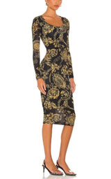 Versace Jeans Couture Baroque print Midi Dress